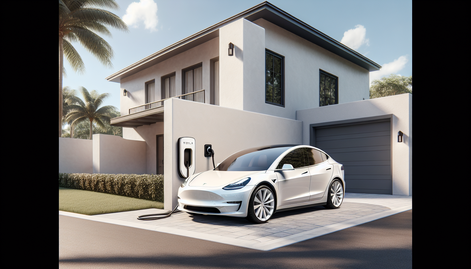 Tesla Model Y charging in the driveway at 8025 Complex Unit A